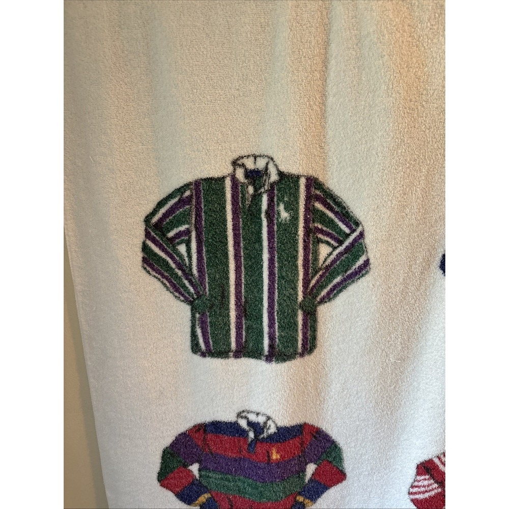 Vintage Ralph Lauren Polo Rugby Jersey Beach Towel 66x34 Striped Cotton - Picture 2 of 10
